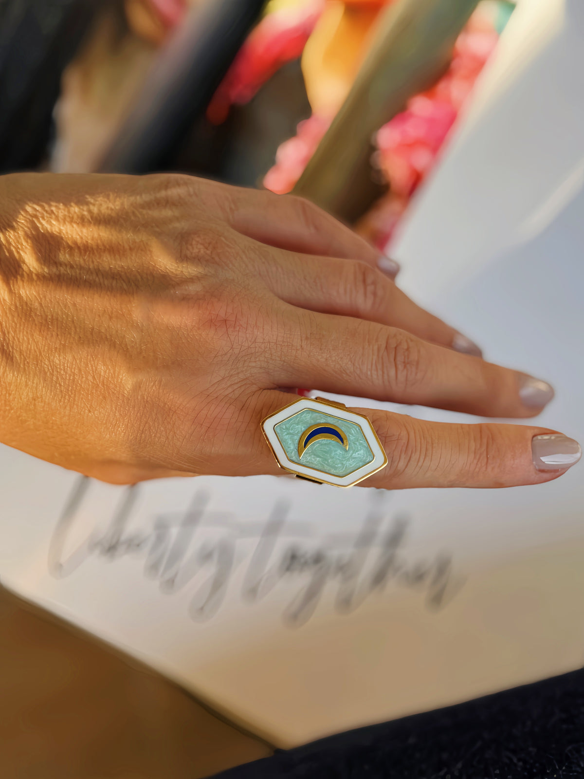 Celestine ring - Moon